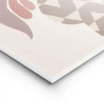 affiche artistique de fleur dans un vase beige avec un motif zigzag marron sur f lightpanel.webp