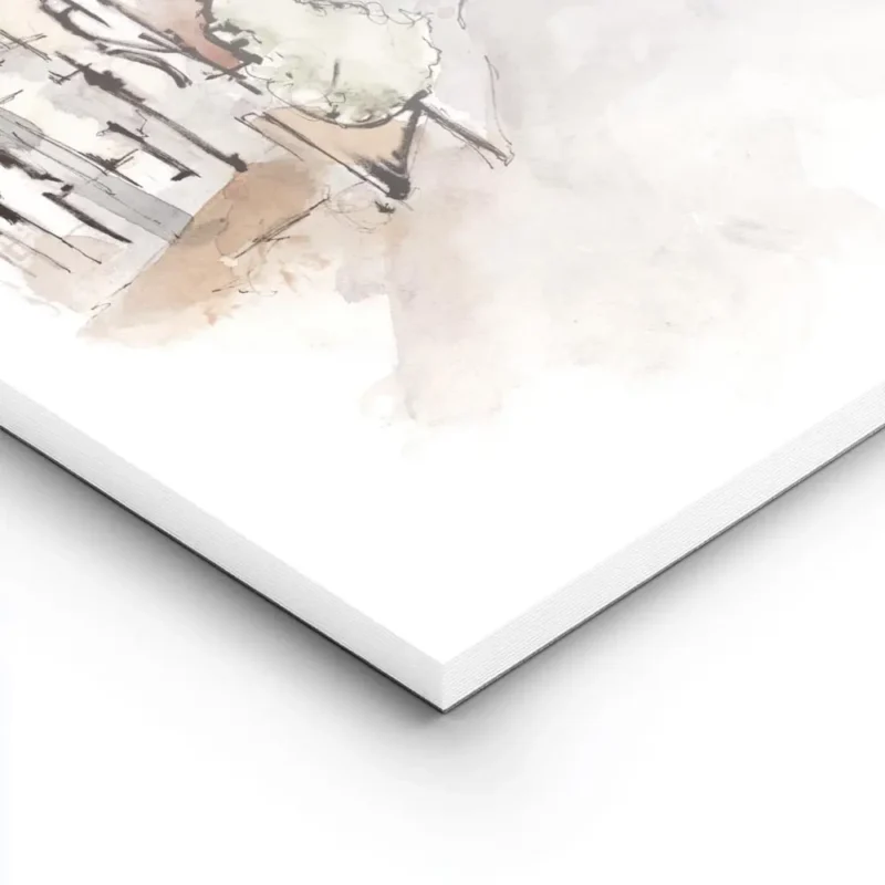 affiche artistique de paris a laquarelle avec la tour eiffel et le texte paris e lightpanel.webp