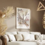 affiche artistique de paris a laquarelle avec la tour eiffel et le texte paris e salon.webp
