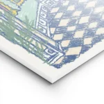 affiche artistique dune entree de palais avec des arches des plantes et un sol a lightpanel.webp