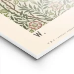 affiche arts crafts avec motif floral vert et rouge sur fond beige typographie a lightpanel.webp