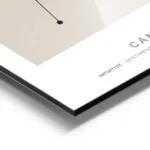 affiche astrologique cancer beige avec illustration de la constellation et typog aluminium.webp