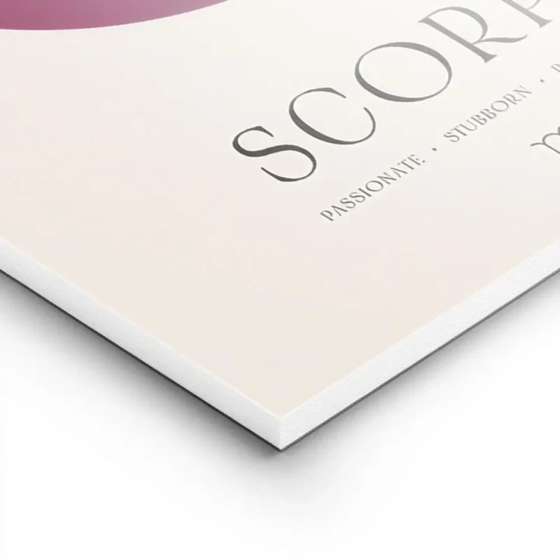affiche astrologique scorpion avec un globe degrade rose violet bleu et texte ty lightpanel.webp