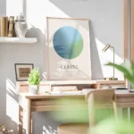 affiche aura energy gemeaux avec globe bleu et vert typographie gemeaux et symbo bureau.webp