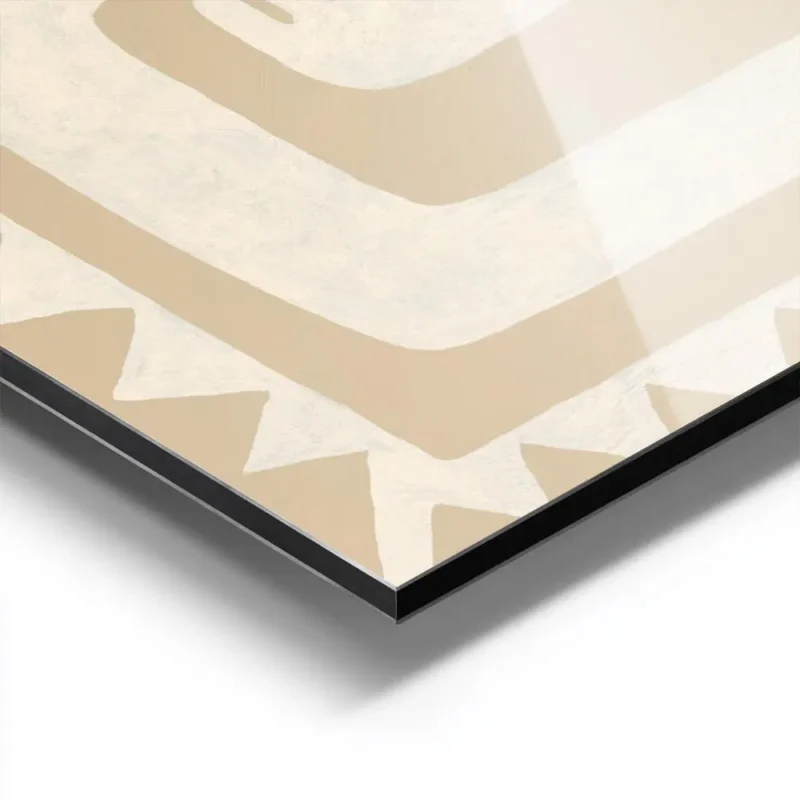 affiche aux couleurs beiges et blanc casse representant une silhouette humaine s aluminium.webp