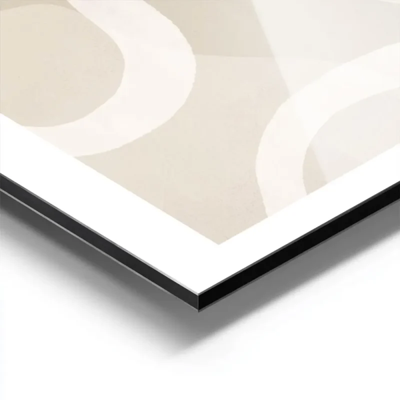 affiche aux formes abstraites et ondulees dans des tons de beige brun et blanc aluminium.webp