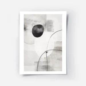 affiche aux formes abstraites monochromes en gris noir et blanc avec effet de co.webp
