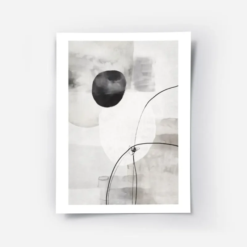 affiche aux formes abstraites monochromes en gris noir et blanc avec effet de co.webp