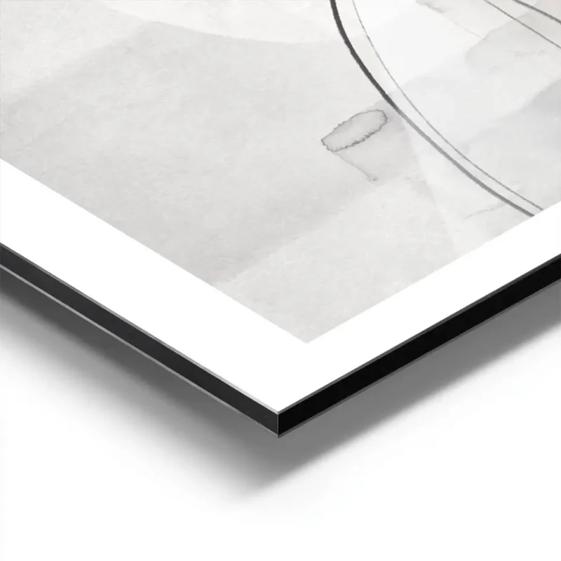 affiche aux formes abstraites monochromes en gris noir et blanc avec effet de co aluminium.webp