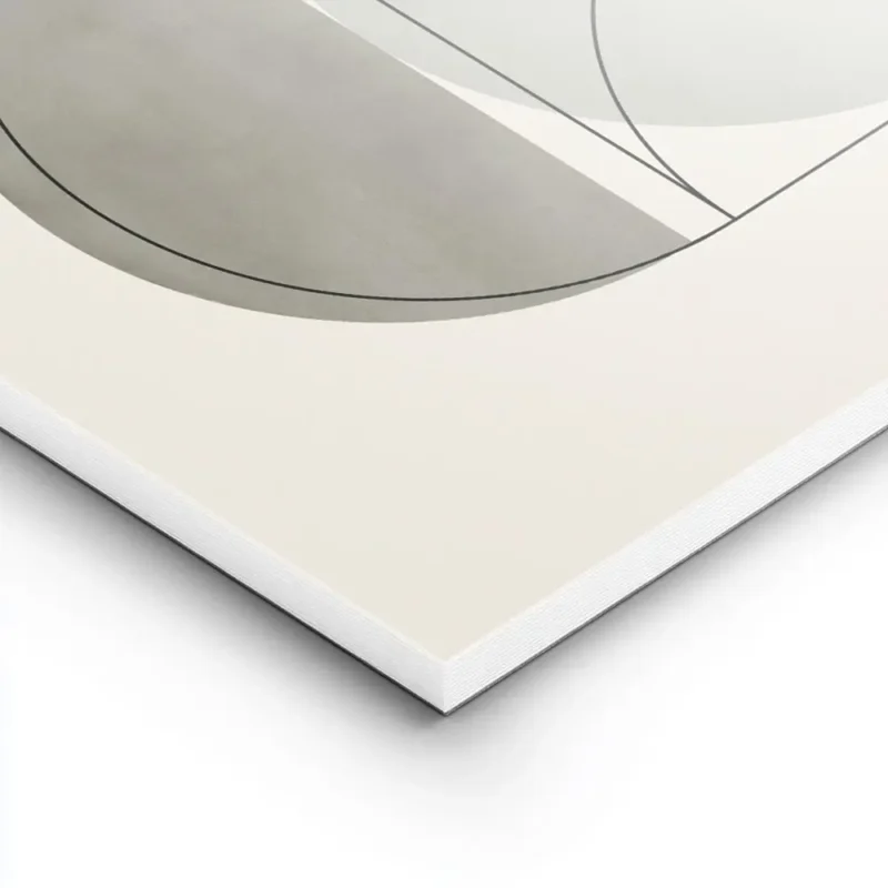 affiche aux formes geometriques vertes avec des lignes noires sur un fond beige lightpanel.webp