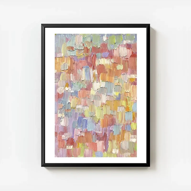 affiche aux traits de peinture colores et textures rappelant un coup de pinceau avec cadre.webp
