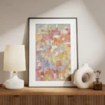 affiche aux traits de peinture colores et textures rappelant un coup de pinceau meuble.webp