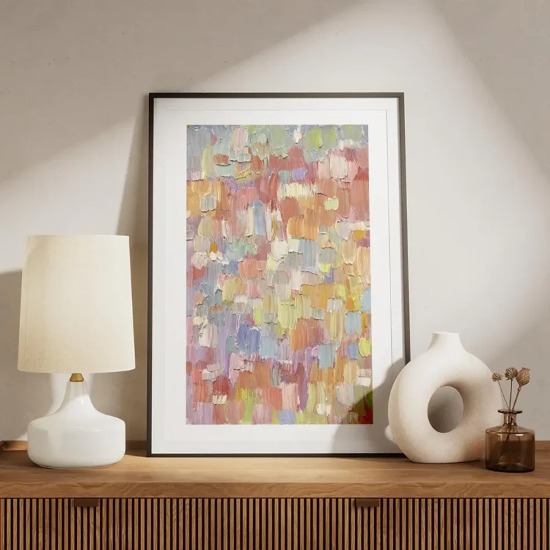 affiche aux traits de peinture colores et textures rappelant un coup de pinceau meuble.webp