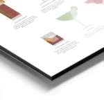 affiche avec 10 illustrations de cocktails classiques et leurs recettes typograp aluminium.webp