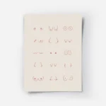 affiche avec 15 representations minimalistes de poitrines feminines de different.webp