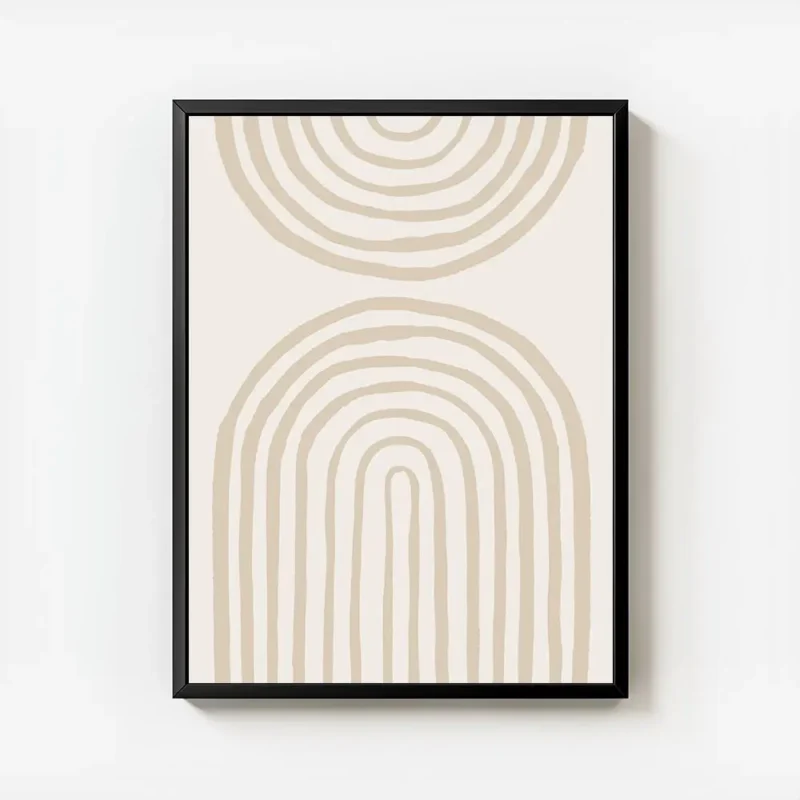 affiche avec arches peintes beiges sur fond clair style graphique moderne typogr avec cadre.webp