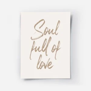 affiche avec citation soul full of love en calligraphie simple texte beige sur f.webp