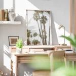 affiche avec de grands palmiers luxuriants setirant vers un ciel bleu clair natu bureau.webp