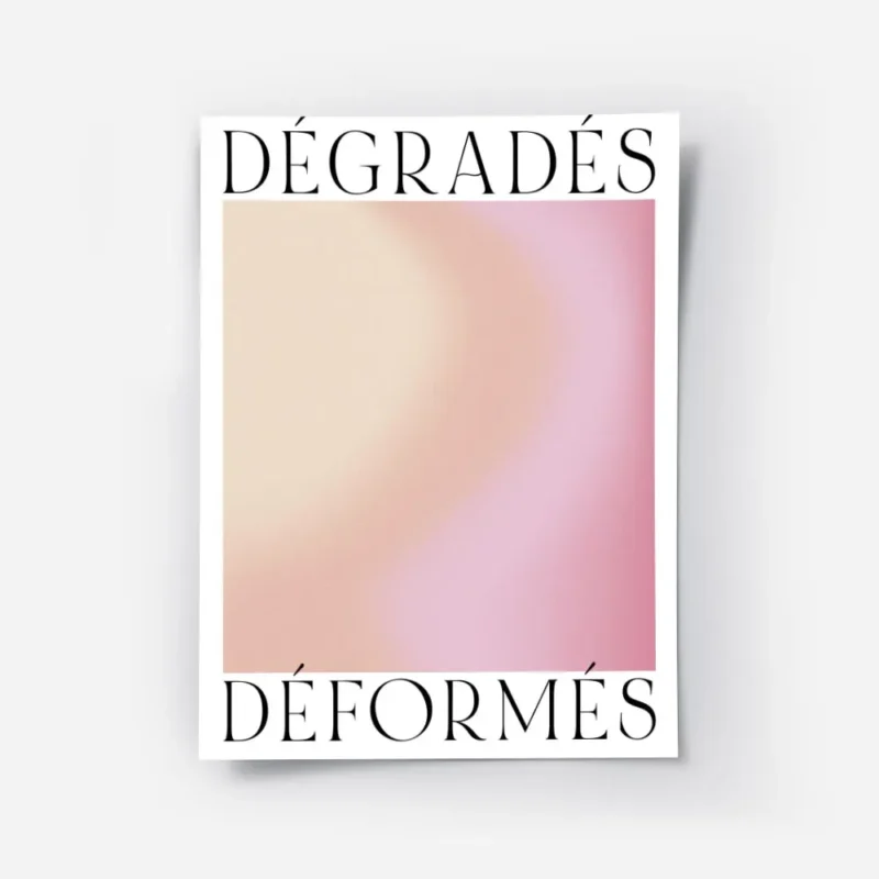 affiche avec degrade de couleurs orange rose et jaune aux textures granuleuses t.webp