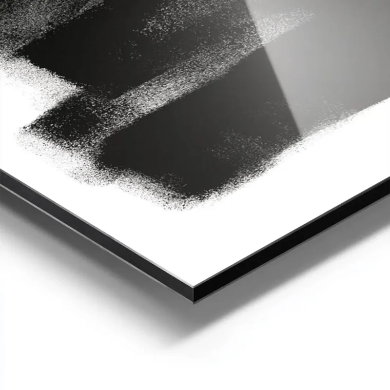 affiche avec des bandes noires horizontales et verticales avec un effet de pince aluminium.webp