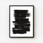 affiche avec des bandes noires horizontales et verticales avec un effet de pince avec cadre.webp