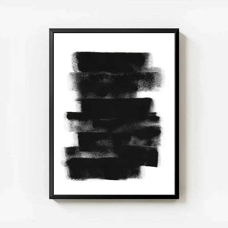 affiche avec des bandes noires horizontales et verticales avec un effet de pince avec cadre.webp
