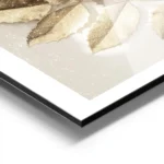 affiche avec des feuilles dorees delicates sur un fond clair decoration murale d aluminium.webp