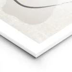 affiche avec des formes abstraites blanches beiges et noires sur un fond en lin lightpanel.webp