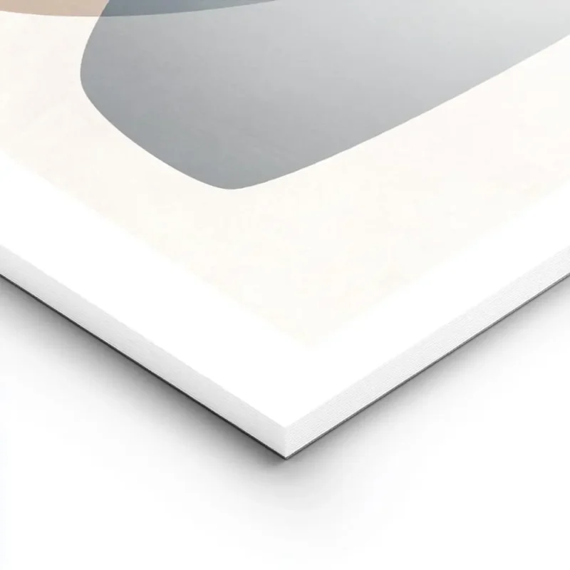 affiche avec des formes abstraites en gris bleu beige et marron sur un fond clai lightpanel.webp