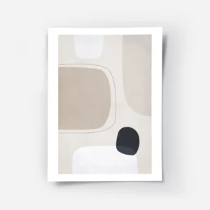 affiche avec des formes abstraites en gris clair beige et noir sur fond beige te.webp