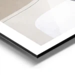 affiche avec des formes abstraites en gris clair beige et noir sur fond beige te aluminium.webp