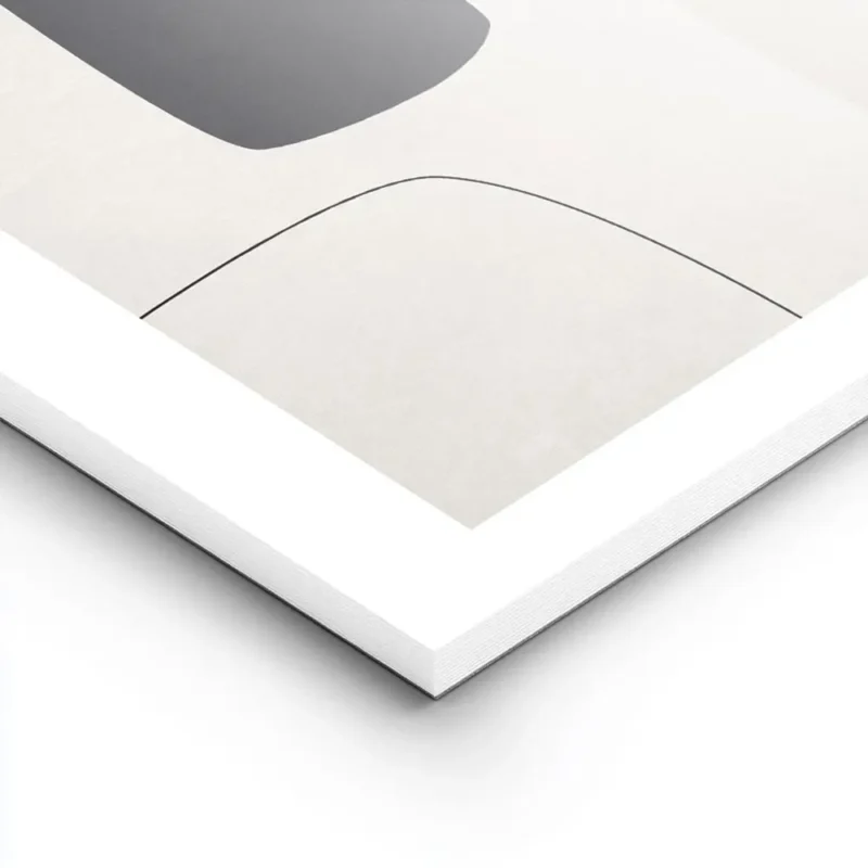 affiche avec des formes abstraites en noir gris clair et beige sur un fond beige lightpanel.webp