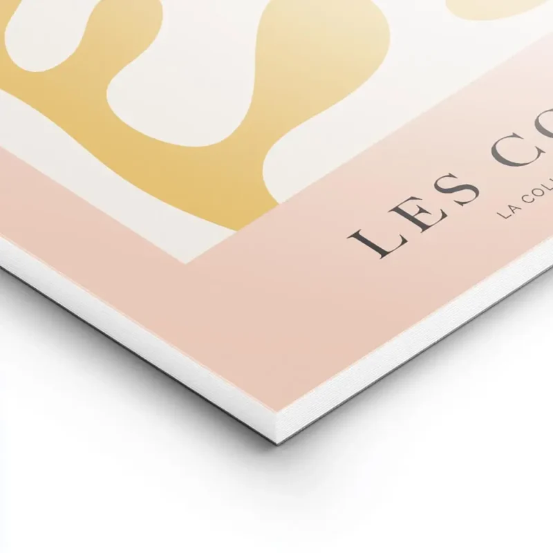 affiche avec des formes abstraites jaune moutarde sur fond beige clair bordure r lightpanel.webp