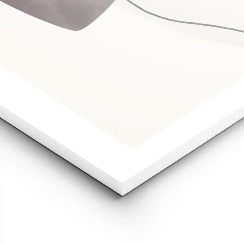 affiche avec des formes aquarelle marron et grises et une ligne noire abstraite lightpanel.webp