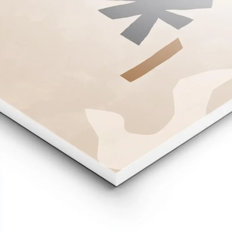 affiche avec des formes bleues beiges et noires style dessin minimaliste lightpanel.webp
