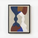 affiche avec des formes decoupees et superposees dans un style cubiste aux coule avec cadre.webp