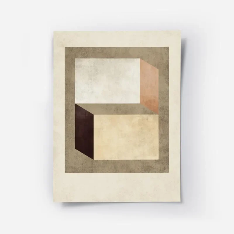affiche avec des formes geometriques beige marron fonce et terracotta sur un fon.webp