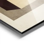 affiche avec des formes geometriques beige marron fonce et terracotta sur un fon aluminium.webp