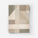 affiche avec des formes geometriques et typographie effet lin tons neutres de be.webp