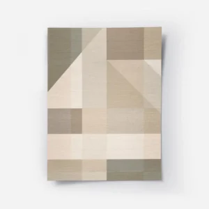 affiche avec des formes geometriques et typographie effet lin tons neutres de be.webp