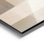 affiche avec des formes geometriques et typographie effet lin tons neutres de be aluminium.webp