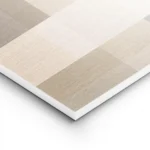 affiche avec des formes geometriques et typographie effet lin tons neutres de be lightpanel.webp