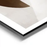 affiche avec des formes geometriques un cercle noir et des demi cercles marron s aluminium.webp
