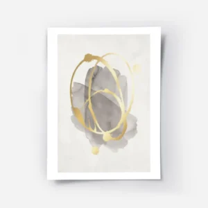 affiche avec des formes grises aquarelle et cercles dores abstraits projetes sur.webp