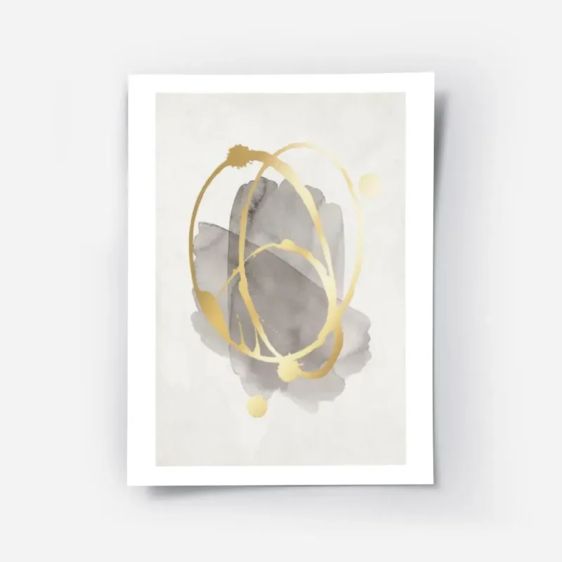 affiche avec des formes grises aquarelle et cercles dores abstraits projetes sur.webp