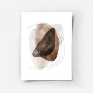 affiche avec des formes marron et beiges et des lignes abstraites peintes a laqu.webp