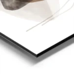 affiche avec des formes marron et beiges et des lignes abstraites peintes a laqu aluminium.webp