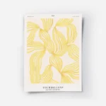 affiche avec des formes tourbillonnantes jaunes sur fond blanc et texte noir sty.webp