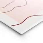affiche avec des lignes abstraites rouges sur un fond rose clair et beige creant lightpanel.webp