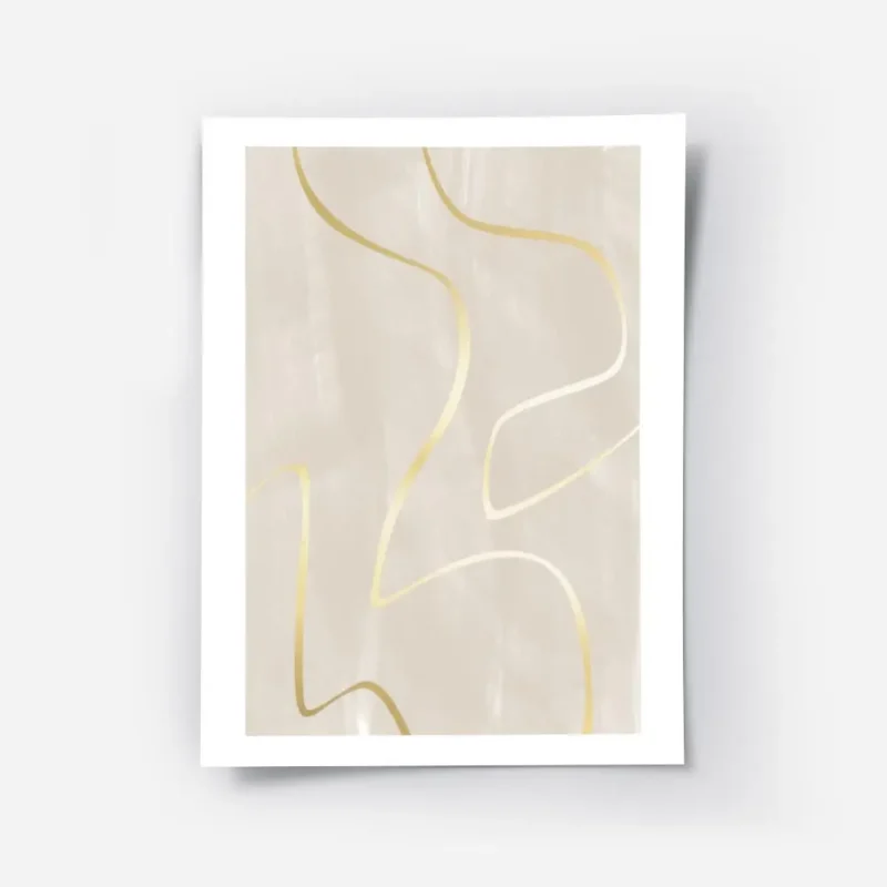 affiche avec des lignes dorees sinueuses sur fond beige texture pour une decorat.webp